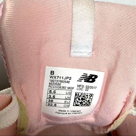New Balance J Crew 711 pink mesh sneakers size 5.5 - Picture 6 of 7